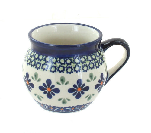 Polish Pottery Mosaic Flower Small Bell Shaped Mug