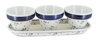 Polish Pottery Country Meadow Flower Pots with Tray
