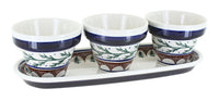 Polish Pottery Evergreen Flower Pots with Tray