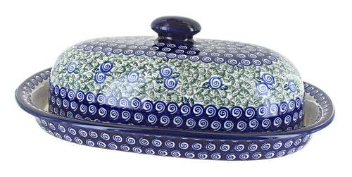 Polish Pottery Seaside Swirl Bread Container