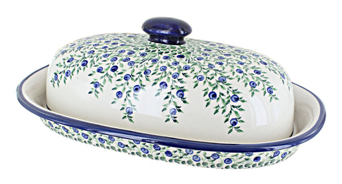 Polish Pottery Porcelain Vine Bread Container
