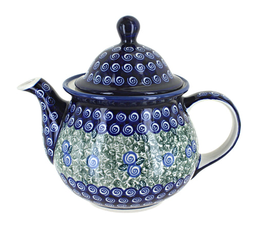 Polish Pottery Seaside Swirl Large Teapot