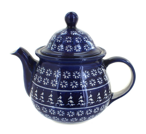 Polish Pottery Winter Nights Large Teapot