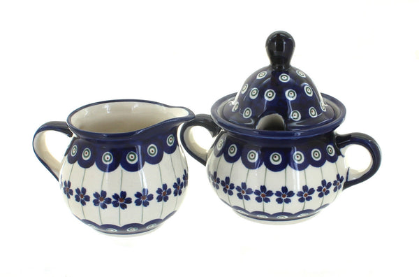 Flowering Peacock Cream & Sugar Set