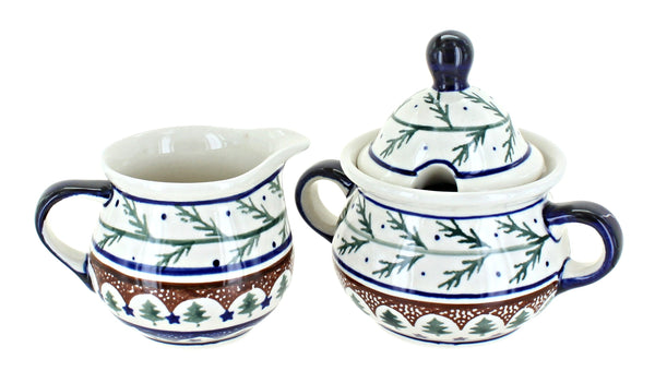 Evergreen Cream & Sugar Set