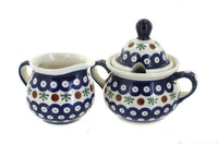 Polish Pottery Nature Cream & Sugar Set