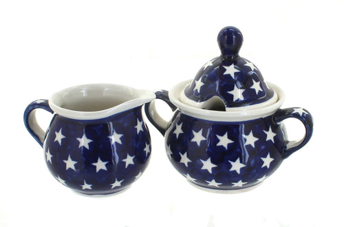 Polish Pottery Stars Cream & Sugar Set