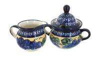 Polish Pottery Grapes Cream & Sugar Set