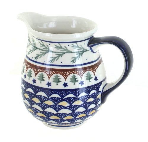 Polish Pottery Evergreen Small Pitcher