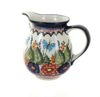 Polish Pottery Floral Butterfly Small Pitcher
