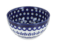 Polish Pottery Flowering Peacock Dessert Bowl