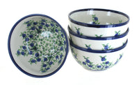 Polish Pottery Porcelain Vine 4 Piece Dessert Bowl Set