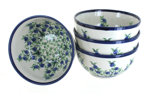Polish Pottery Porcelain Vine 4 Piece Dessert Bowl Set