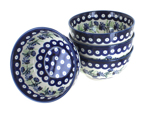 Polish Pottery Sweet Annie 4 Piece Dessert Bowl Set