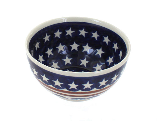 Polish Pottery Stars & Stripes Dessert Bowl