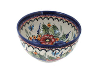 Polish Pottery Floral Butterfly Dessert Bowl