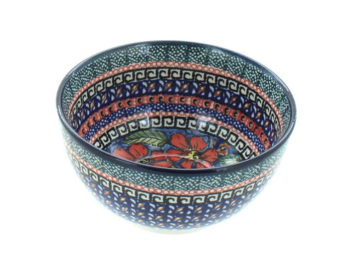 Polish Pottery Jungle Flower Dessert Bowl