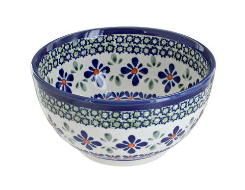 Polish Pottery Mosaic Flower Dessert Bowl