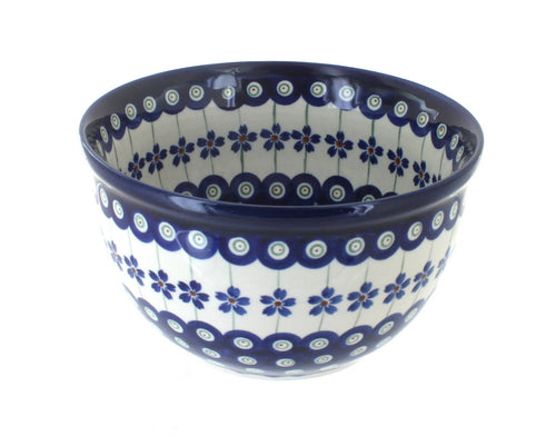 Polish Pottery Flowering Peacock Small Mixing Bowl