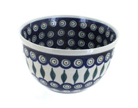 Polish Pottery Peacock Small Mixing Bowl
