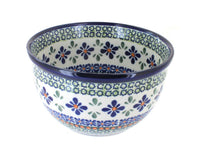 Polish Pottery Mosaic Flower Small Mixing Bowl
