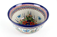 Floral Butterfly Medium Mixing Bowl Polish Pottery