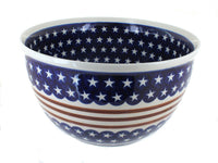 Polish Pottery Stars & Stripes Large Mixing Bowl