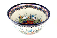 Floral Butterfly Large Mixing Bowl Polish Pottery