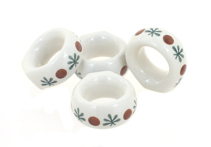 Polish Pottery Nature Napkin Ring Set