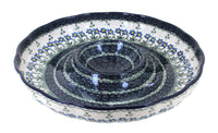Polish Pottery Blue Posy Chip & Dip Plate
