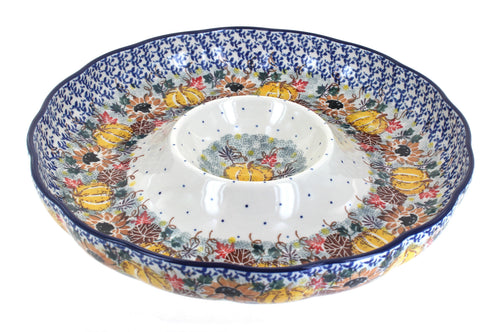Polish Pottery Harvest Bounty Chip & Dip