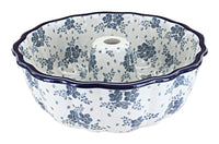 Polish Pottery Blue Fleur Ring Cake Pan