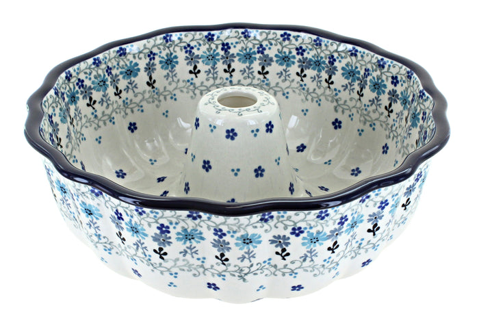 Polish Pottery Celeste Ring Cake Pan