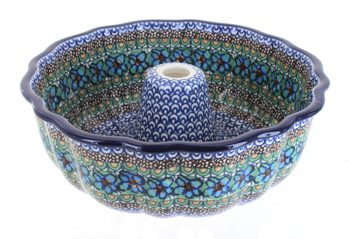Polish Pottery Mardi Gras Ring Cake Pan