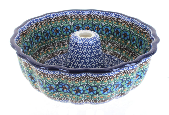 Polish Pottery Mardi Gras Ring Cake Pan