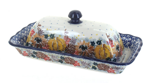 Polish Pottery Harvest Bounty Butter Dish
