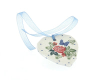 Polish Pottery Winter Floral Heart Ornament