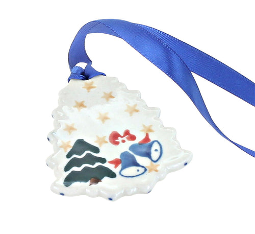 Polish Pottery Winter Bells Tree Ornament
