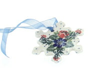 Polish Pottery Holiday Flower Snowflake Ornament