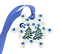 Polish Pottery Evergreen Magic Snowflake Ornament