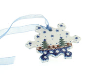 Polish Pottery Rustic Pines Snowflake Ornament