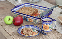 Autumn Burst Baker with Handles Polish Pottery