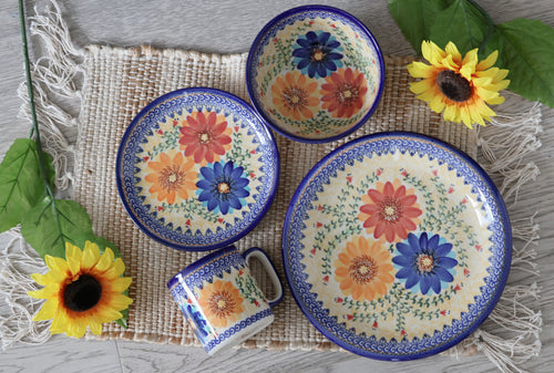 Autumn Burst Dinner Plate Polish Pottery