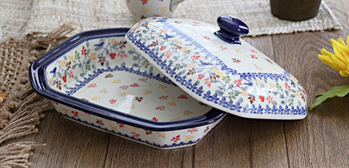 Autumn Grove Medium Covered Baker Polish Pottery