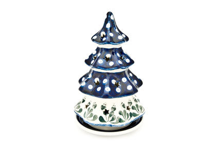 Alyce Large Christmas Tree Luminary Polish Pottery