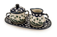 Alyce Small Cream & Sugar Set with Tray Polish Pottery