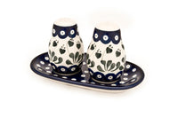 Alyce Salt & Pepper Shakers with Tray Polish Pottery