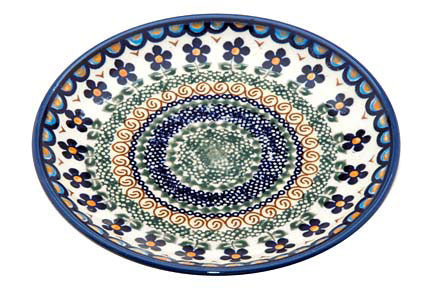 Aztec Flower Dessert Plate Polish Pottery