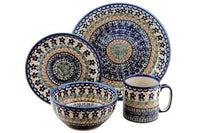 Aztec Flower 4 PC Place Setting - Service for 1 Polish Pottery