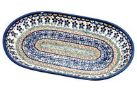 Aztec Flower Large Oval Dish Polish Pottery
